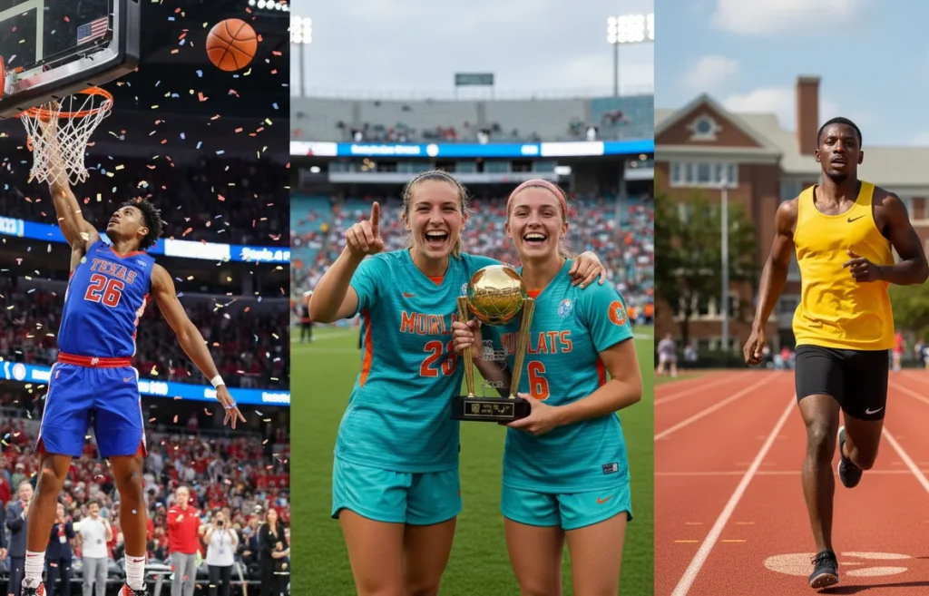 D1 vs D2 vs D3 NCAA athletes competing in basketball soccer and track