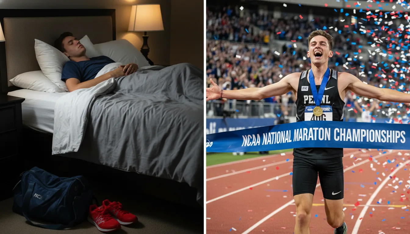 Sleep and athletic performance shown through student athlete resting and winning competition